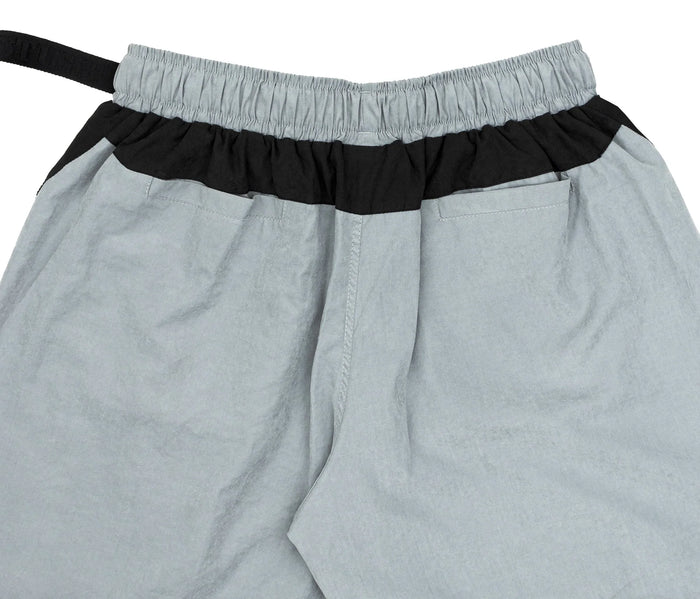 Angled Nylon Shorts In Grey - Four Street