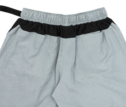 Angled Nylon Shorts In Grey - Four Street