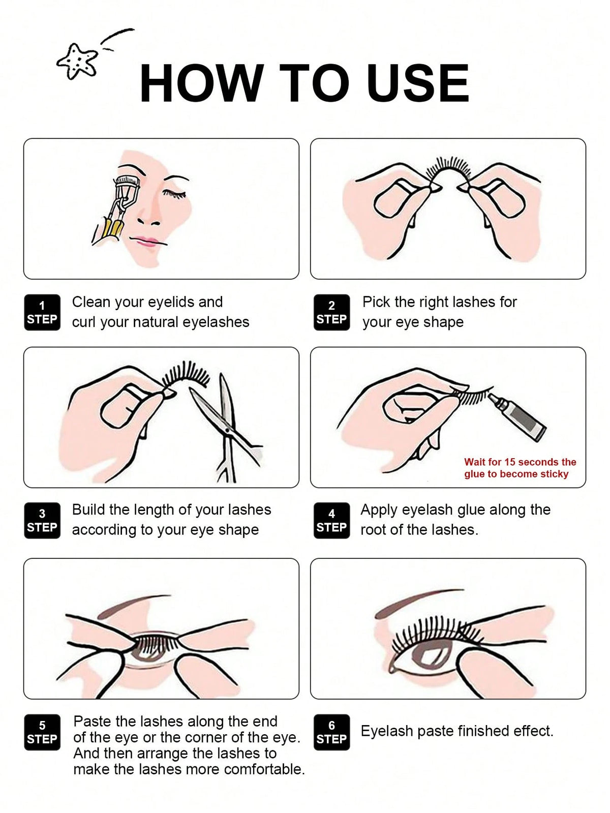 Asiteo 5 Pairs Spike Cartoon False Eyelashes, Japanese Anime Thick Cosplay False Lashes, Natural Thin Faux Mink False Eyelashes, Full Strip Doll Fake Lashes