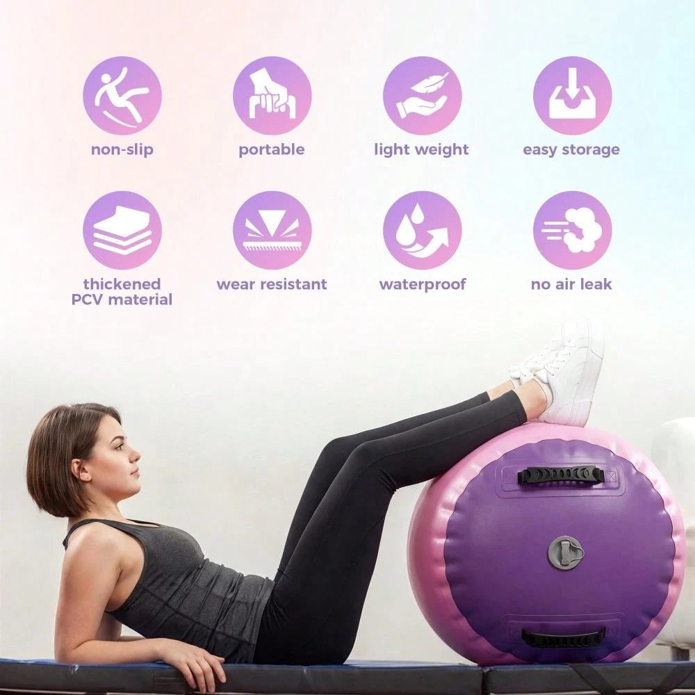 Ataucjin Gymnastics Barrel Air Roller, Inflatable Tumbling Roller Mat, Mat Back Handspring Trainer, Barrel Gymnastics Equipment For Yoga Training Cheerleading