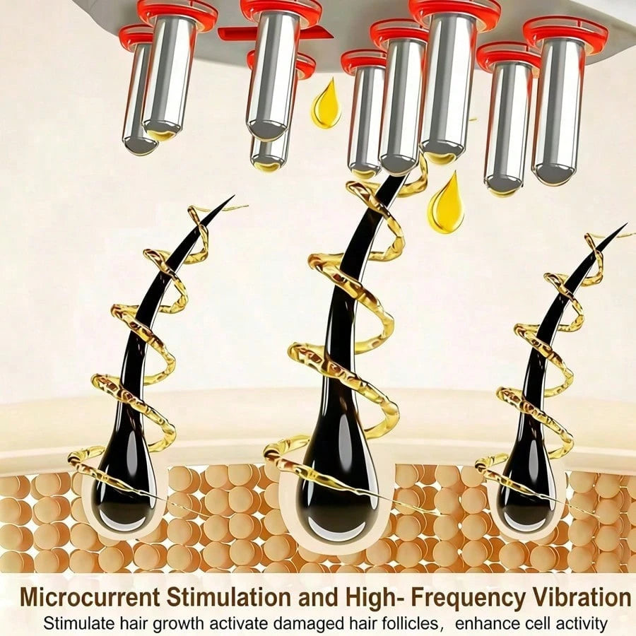 AXH Electric Hair Oil Applicator Scalp Massager, Hair Growth Brush & Serum Massage Comb