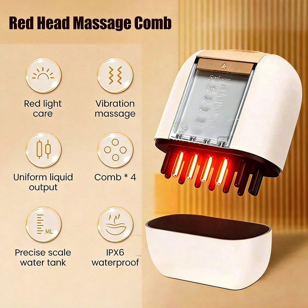 AXH Electric Hair Oil Applicator Scalp Massager, Hair Growth Brush & Serum Massage Comb