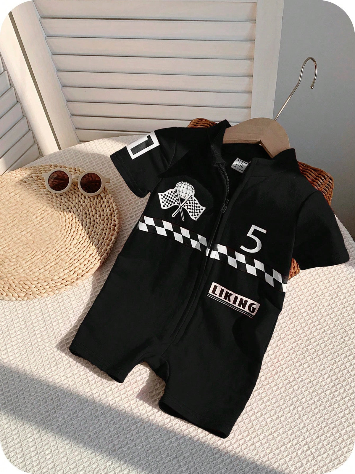 Baby Boy/Girl Letter Pattern Soft Knit Short Sleeve Romper & Shorts Set