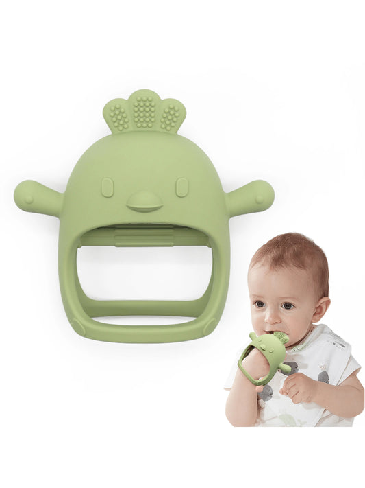 Baby Chick Teether, Silicone Teething Toy Mushroom Shaped Pacifier Massager For Infants