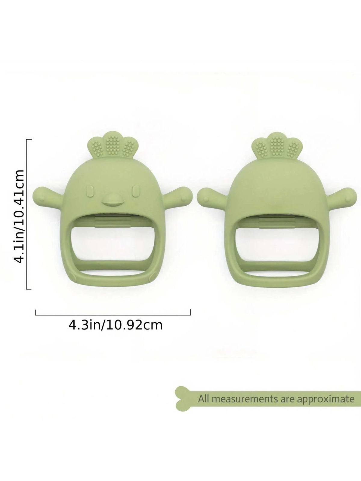 Baby Chick Teether, Silicone Teething Toy Mushroom Shaped Pacifier Massager For Infants