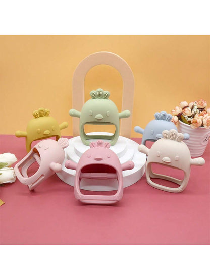 Baby Chick Teether, Silicone Teething Toy Mushroom Shaped Pacifier Massager For Infants