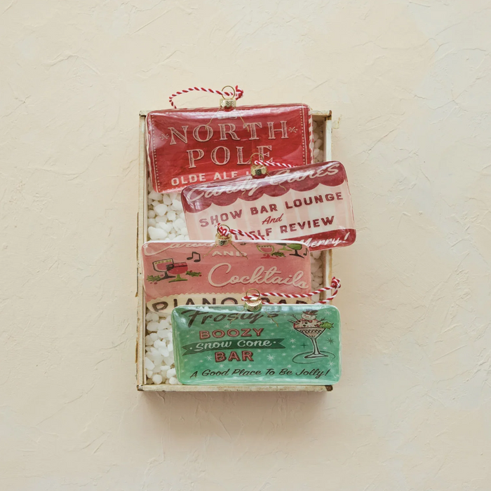 Bar Sign Glass Ornament - 13 Hub Lane   |  Vintage Inspired Ornaments