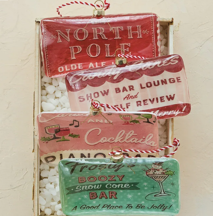 Bar Sign Glass Ornament - 13 Hub Lane   |  Vintage Inspired Ornaments