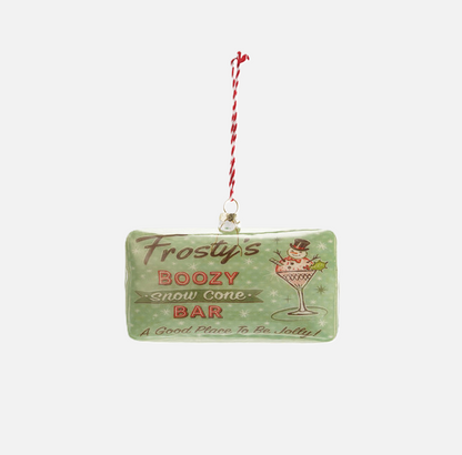Bar Sign Glass Ornament - 13 Hub Lane   |  Vintage Inspired Ornaments