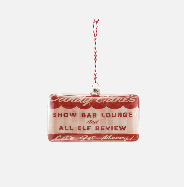 Bar Sign Glass Ornament - 13 Hub Lane   |  Vintage Inspired Ornaments