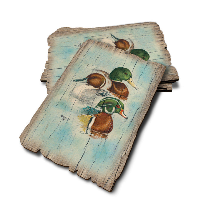 Bartholet's Puddle Duck Trio - Weathered Edge Rustic Edge Postcard (5pk // $2.80ea)