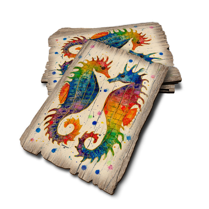 Bartholet's Rainbow Seahorses - Weathered Edge Rustic Edge Postcard (5pk // $2.80ea)