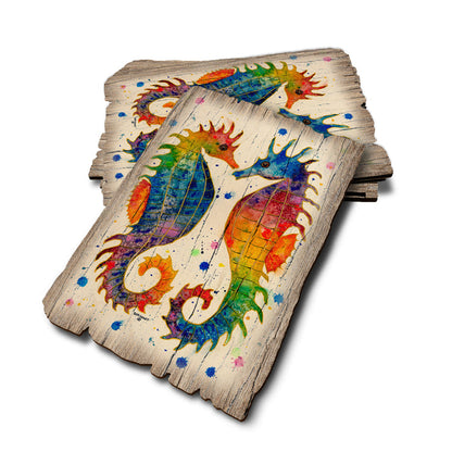 Bartholet's Rainbow Seahorses - Weathered Edge Rustic Edge Postcard (5pk // $2.80ea)