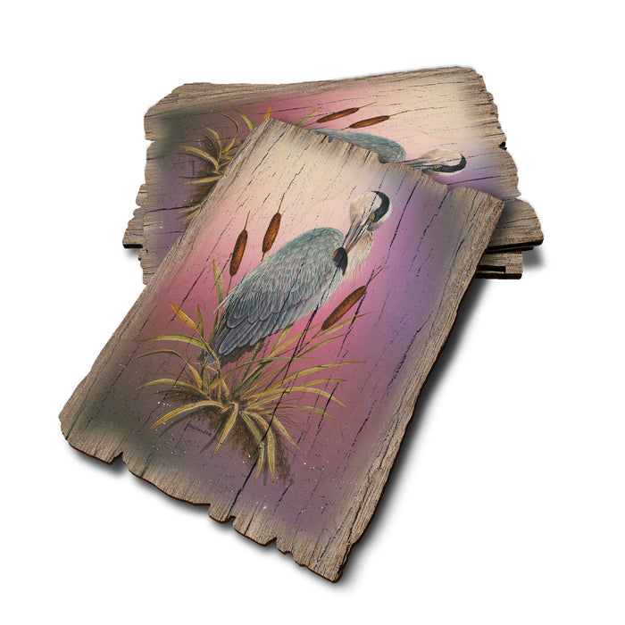 Bartholet's Sunset Heron - Weathered Edge Rustic Edge Postcard (5pk // $2.80ea)