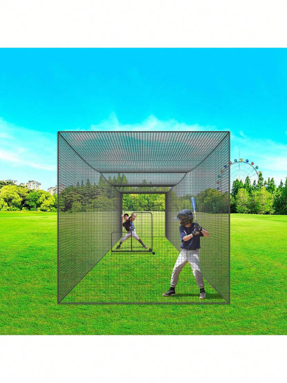 Baseball Batting Netting, Professional Softball Baseball Batting Hitting Training Net, Practice Portable Pitching Cage Net With Door & Carry Bag, Heavy Duty Enclosed PE Netting, 35FT (NET ONLY)