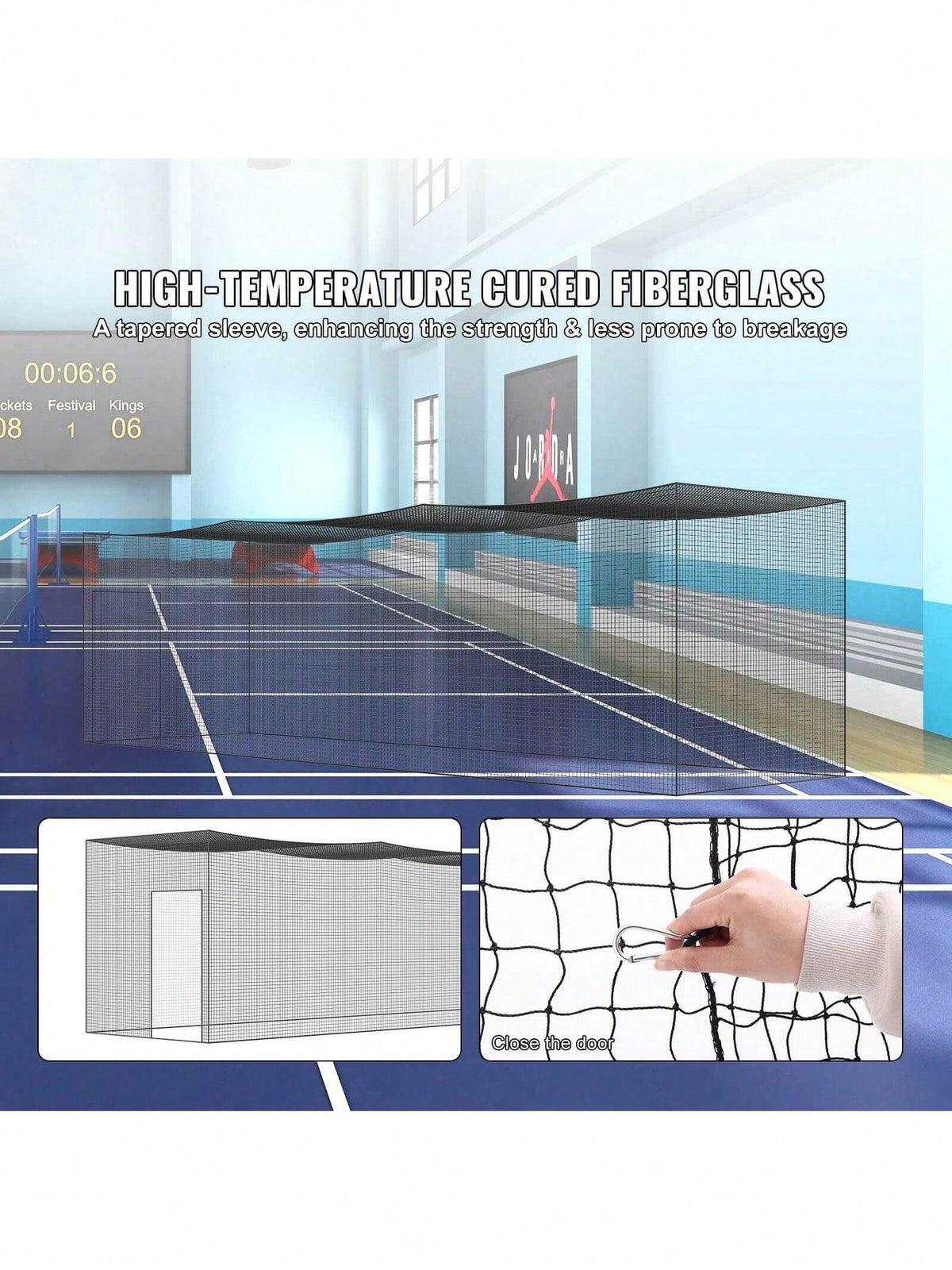 Baseball Batting Netting, Professional Softball Baseball Batting Hitting Training Net, Practice Portable Pitching Cage Net With Door & Carry Bag, Heavy Duty Enclosed PE Netting, 35FT (NET ONLY)