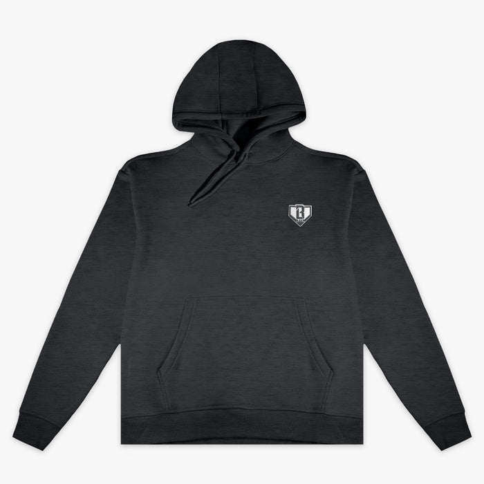 Gray Baseline hoodie — front view