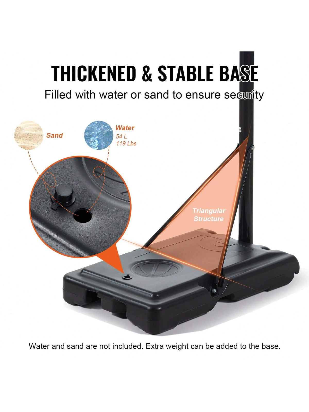 Basketball Hoop, 4-10 Ft Adjustable Height Portable Backboard System, 54 Inch Or 28 Inch Or 32 Inch Or 50 Inch Or 40 Inch Basketball Hoop & Goal, Basketball Set With Wheels, Stand, And Fillable Base