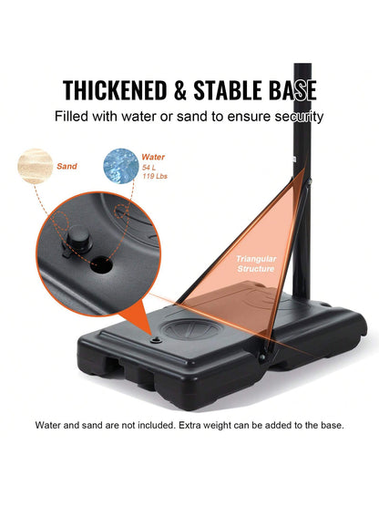 Basketball Hoop, 4-10 Ft Adjustable Height Portable Backboard System, 54 Inch Or 28 Inch Or 32 Inch Or 50 Inch Or 40 Inch Basketball Hoop & Goal, Basketball Set With Wheels, Stand, And Fillable Base