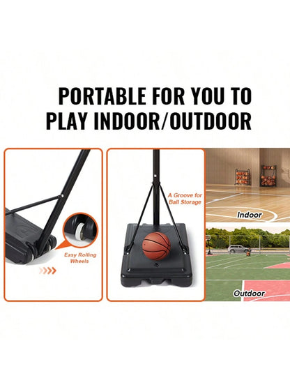 Basketball Hoop, 4-10 Ft Adjustable Height Portable Backboard System, 54 Inch Or 28 Inch Or 32 Inch Or 50 Inch Or 40 Inch Basketball Hoop & Goal, Basketball Set With Wheels, Stand, And Fillable Base