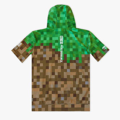 Multi-Color BL101 X Minecraft BSBL-SZN V3 Grass Block short sleeve hoodie — back view