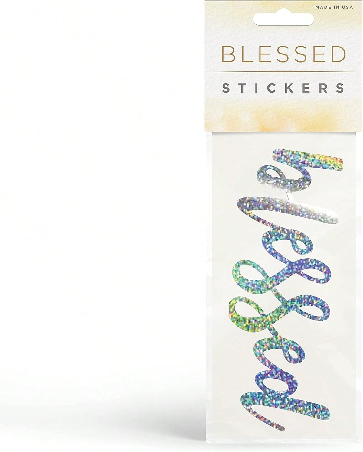 Blessed Sticker, Platinum Sparkle (Holographic)- Use Decals On Windows, Laptops, Notebooks, Canteens, Water Bottles, Rear Windshield (Platinum