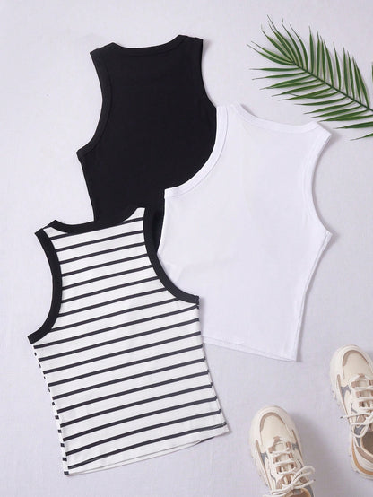 Breezaya 3pcs Striped Tank Top For Summer