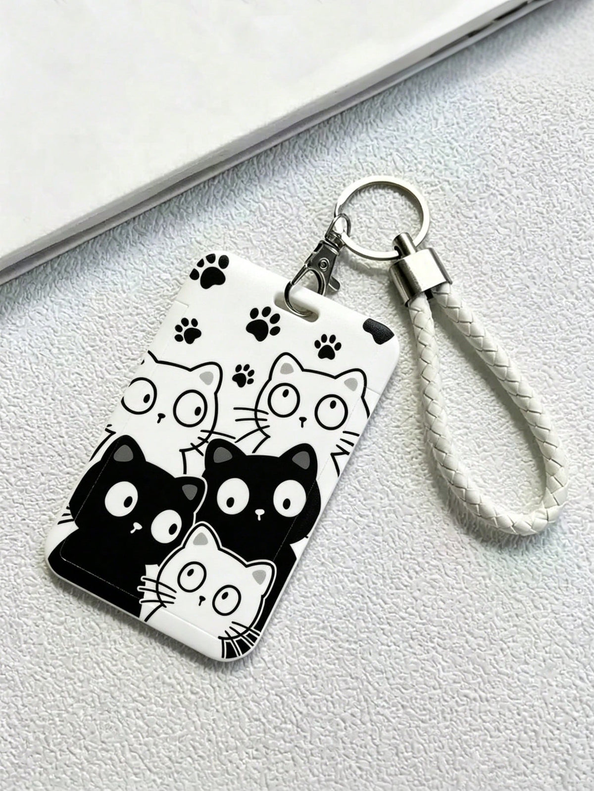 Cat Pattern ID Badge Holder With Lanyard, Card Slot, Suitable For Nurses, Doctors, Medical Environments, Office Professionals, Students