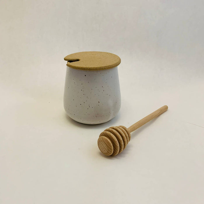 Ceramic Honey Jar + Dipper