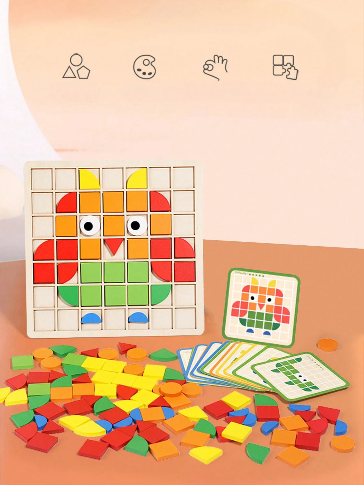 Christmas Decoration Mosaic Puzzle Concentration And Visual Training Educational Material For Kindergarten And Preschool, Desktop Game