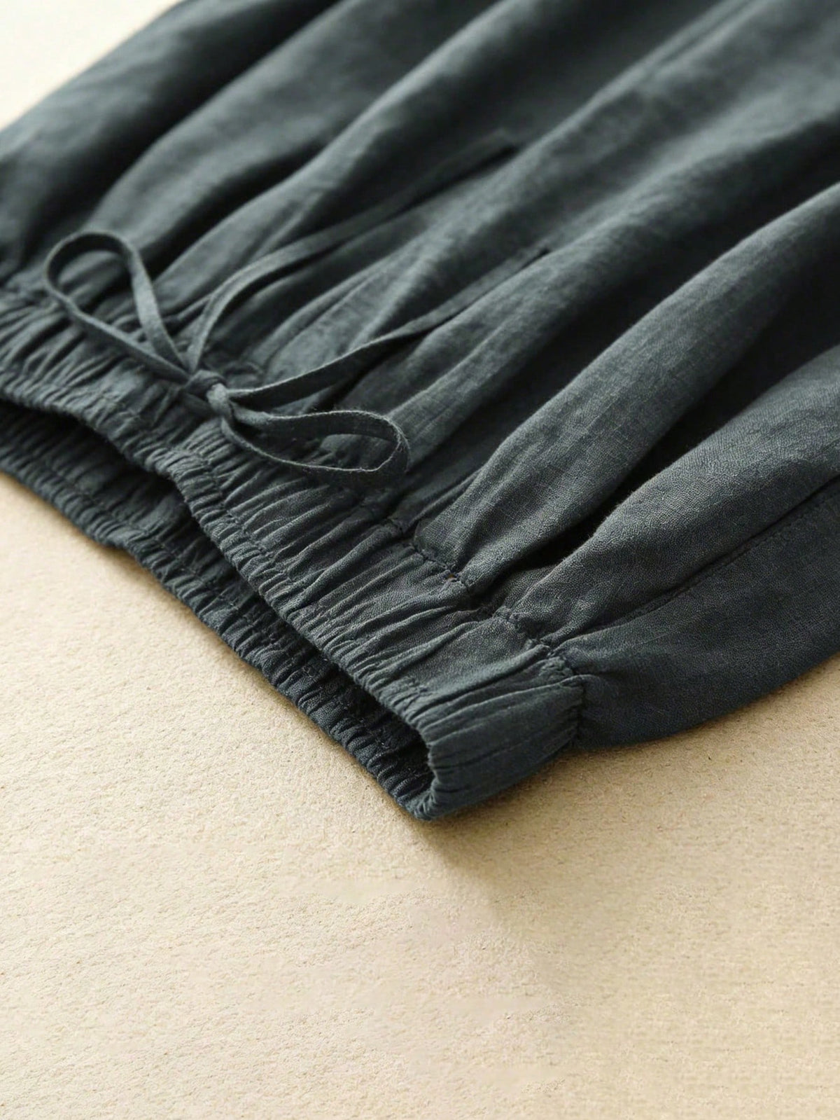 Comfortable Casual High Waist Elastic Linen Drape Pants, Suitable For Autumn & Summer Spring