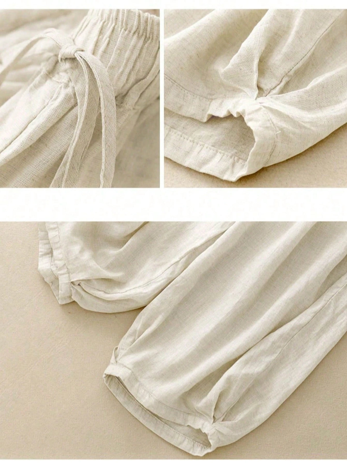 Comfortable Casual High Waist Elastic Linen Drape Pants, Suitable For Autumn & Summer Spring