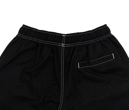 Contrast Twill Shorts In Black - Four Street