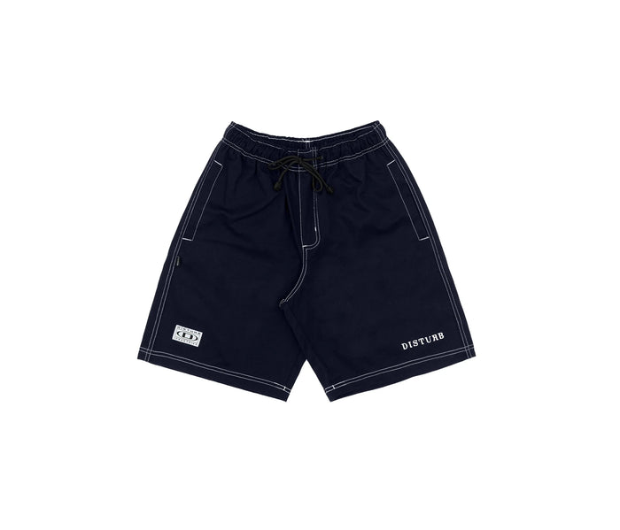 Contrast Twill Shorts In Navy - Four Street