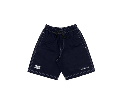 Contrast Twill Shorts In Navy - Four Street