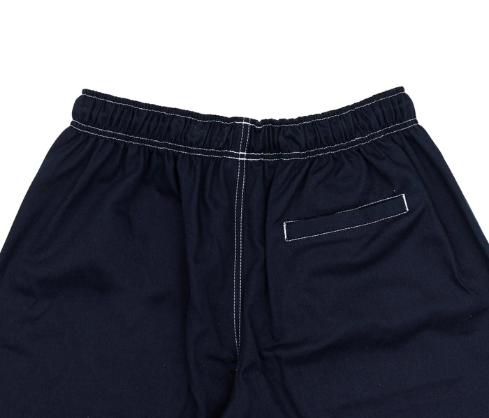 Contrast Twill Shorts In Navy - Four Street