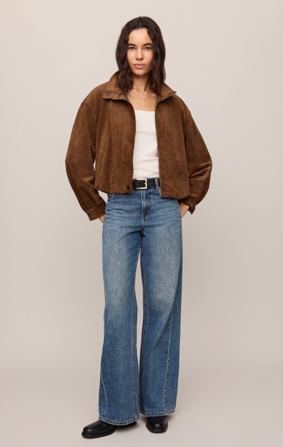 Corin Bubble Hem Jacket, Saddle Suede - 13 Hub Lane   |  Suede Jackets
