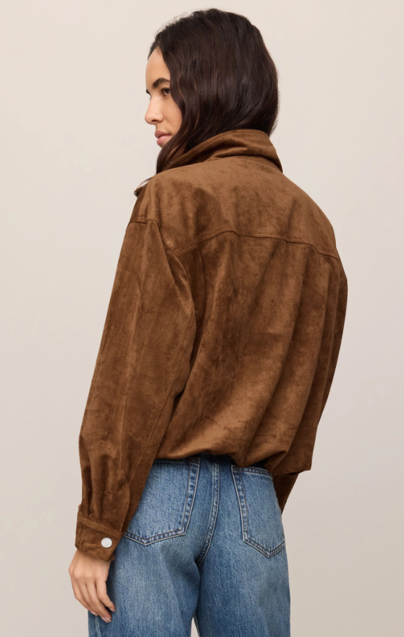 Corin Bubble Hem Jacket, Saddle Suede - 13 Hub Lane   |  Suede Jackets