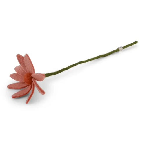 Light peach felt flower by Gry & Sif, handmade in Nepal from 100% New Zealand wool, fair trade certified.