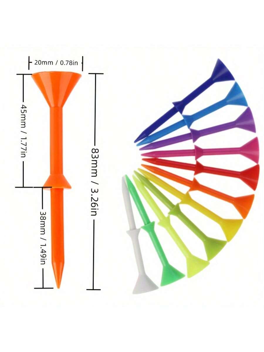 Cup-Shaped Golf Tees, Plastic Durable Golf Ball Tees, Multiple Colors Mixed Shipping, Professional Golf Ball Base, Golf Tournament Ball Tees, Golf Course Accessories Golf Ball Nails