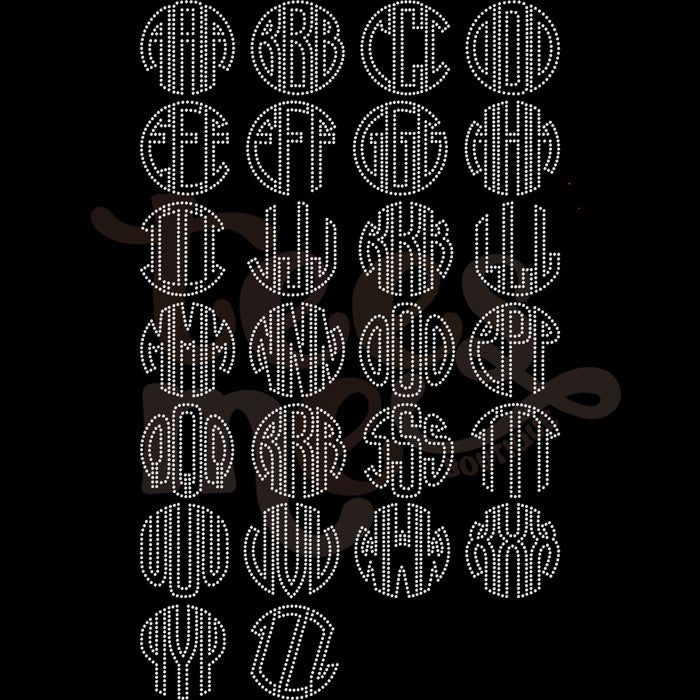 Custom Rhinestone Text Rhinestone Transfer - MONOGRAM