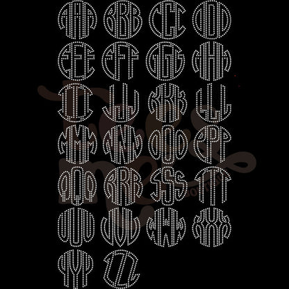 Custom Rhinestone Text Rhinestone Transfer - MONOGRAM