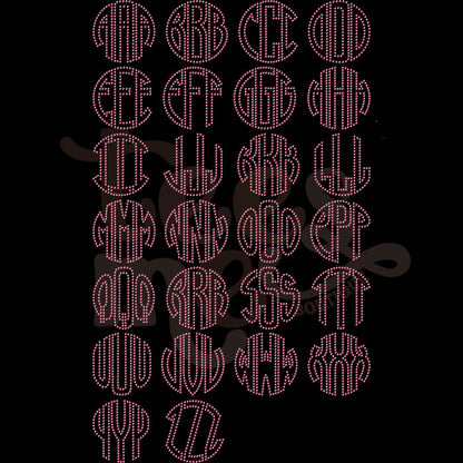 Custom Rhinestone Text Rhinestone Transfer - MONOGRAM