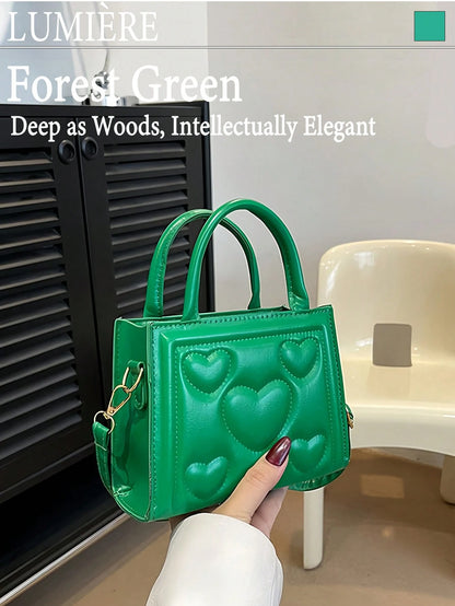 Cute Medium Handbag For Children Pastel Shoulder Bag Quilted Fabric Crossbody Bag Detachable Strap Mini Bag For Birthday Gift Vacation Graduation
