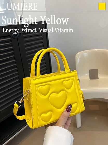 Cute Medium Handbag For Children Pastel Shoulder Bag Quilted Fabric Crossbody Bag Detachable Strap Mini Bag For Birthday Gift Vacation Graduation