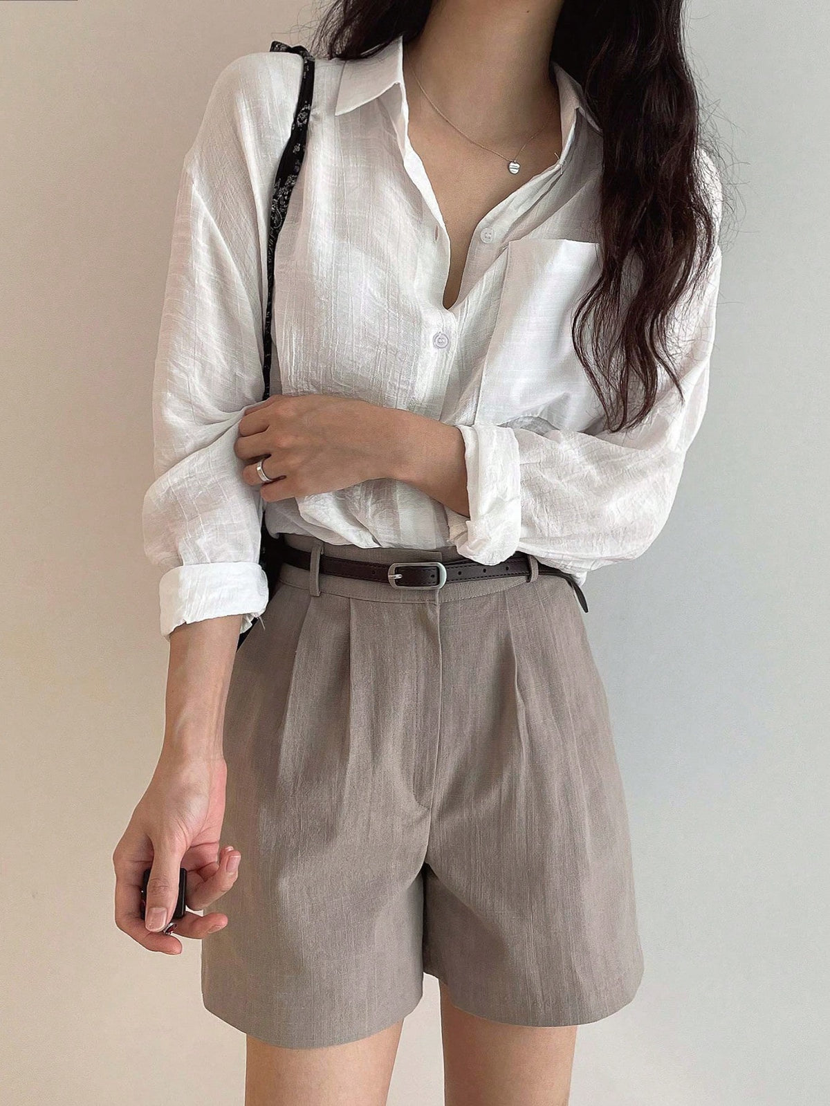 DAZY Solid Single Breasted Pocket Detail Shirt,Fall Women Clothes Long Sleeve Top