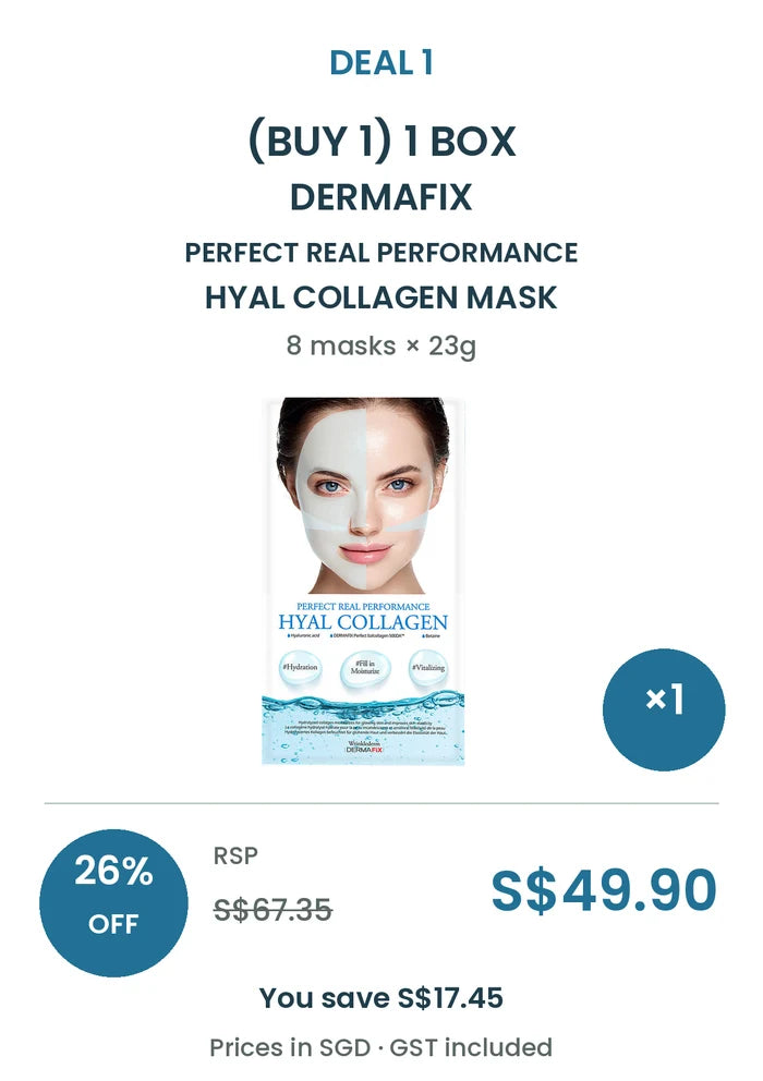 (BUY 1 BOX) DERMAFIX HYAL COLLAGEN — 8 MASKS (PRE-ORDER - SHIPS OUT AFTER 15 OCT 2026)