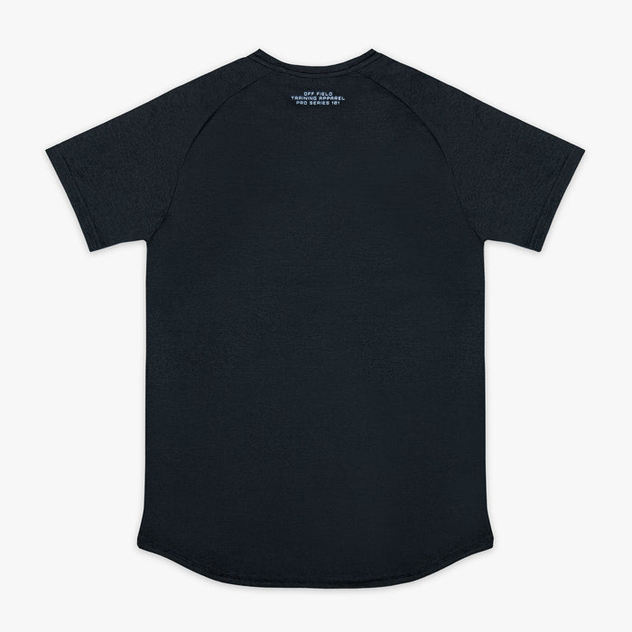 Black and light blue Diamond Tech graphic tee — back view