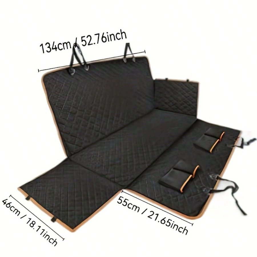 Dog Car Seat Cover For Back Seat, Waterproof Seat Protector Scratchproof Pet Hammock With 4 Pockets Side Flaps, Washable Non-Slip Rear Seat Protection For Cars Trucks And SUVs