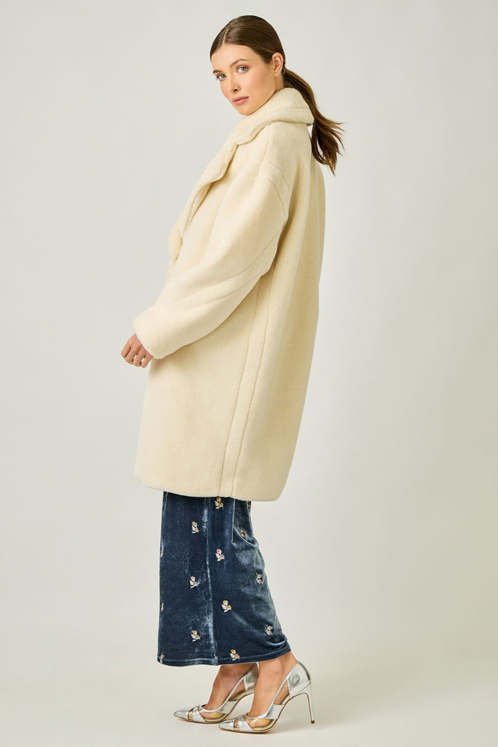 Double Breasted Teddy Jacket - Ivory